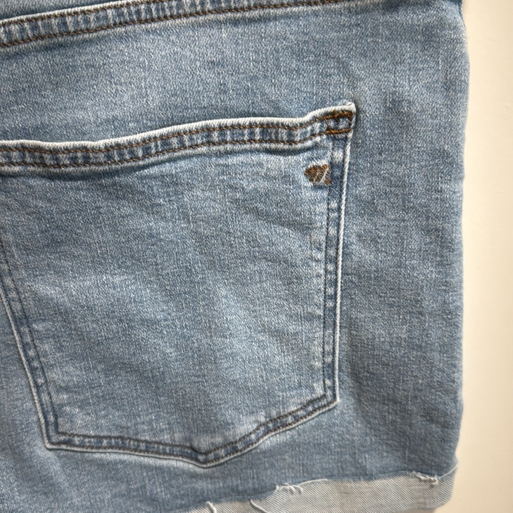 Madewell High Rise Denim Shorts Light Wash Distressed Size 31 - Picture 8 of 16